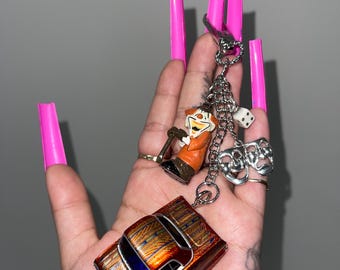 Cartuned Lowrider Series 1 '63 Chevy Impala X Homies Payaso 'Cereal Clown' Monito Keychain Handmade by me.