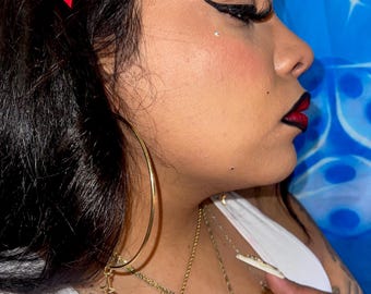 Sparkle In Your Eyes - Large Thin Gold Round Hoops
