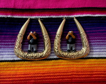 Large Gold Triangle 'BIG HOPPER' Homie Hoops