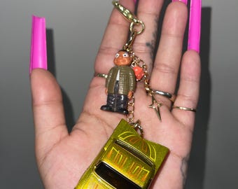Cartuned Lowrider Series 3 '59 Chevy Impala X Homies 'Cricket' Monito Keychain Handmade by me.