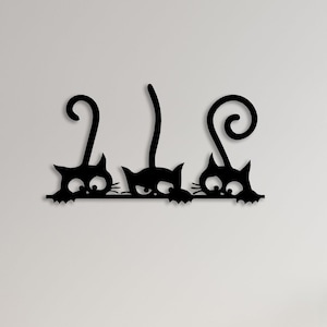 Gifts For Cat Lovers, Cat Lover Gift, Metal Wall Art Decor, Gift For Cat Owners, Black Cat Wall Decor, Cat Wall Decor, Kids Room Decor