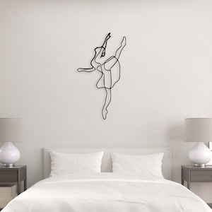 Ballerina Metal Wall Art, Ballet Wall Line Art, Nursery Decor, Dancing Woman Wall Decor, Dancer Wall Decor Vertical, Outdoor Large Wall Art
