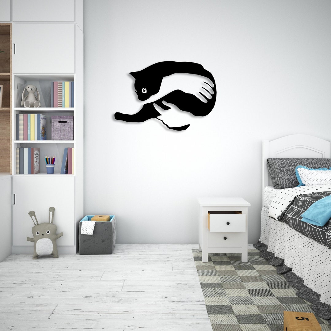Kids Room Metal Cat Wall Art Decor Cat Lover Art Teen Girl Etsy Sweden