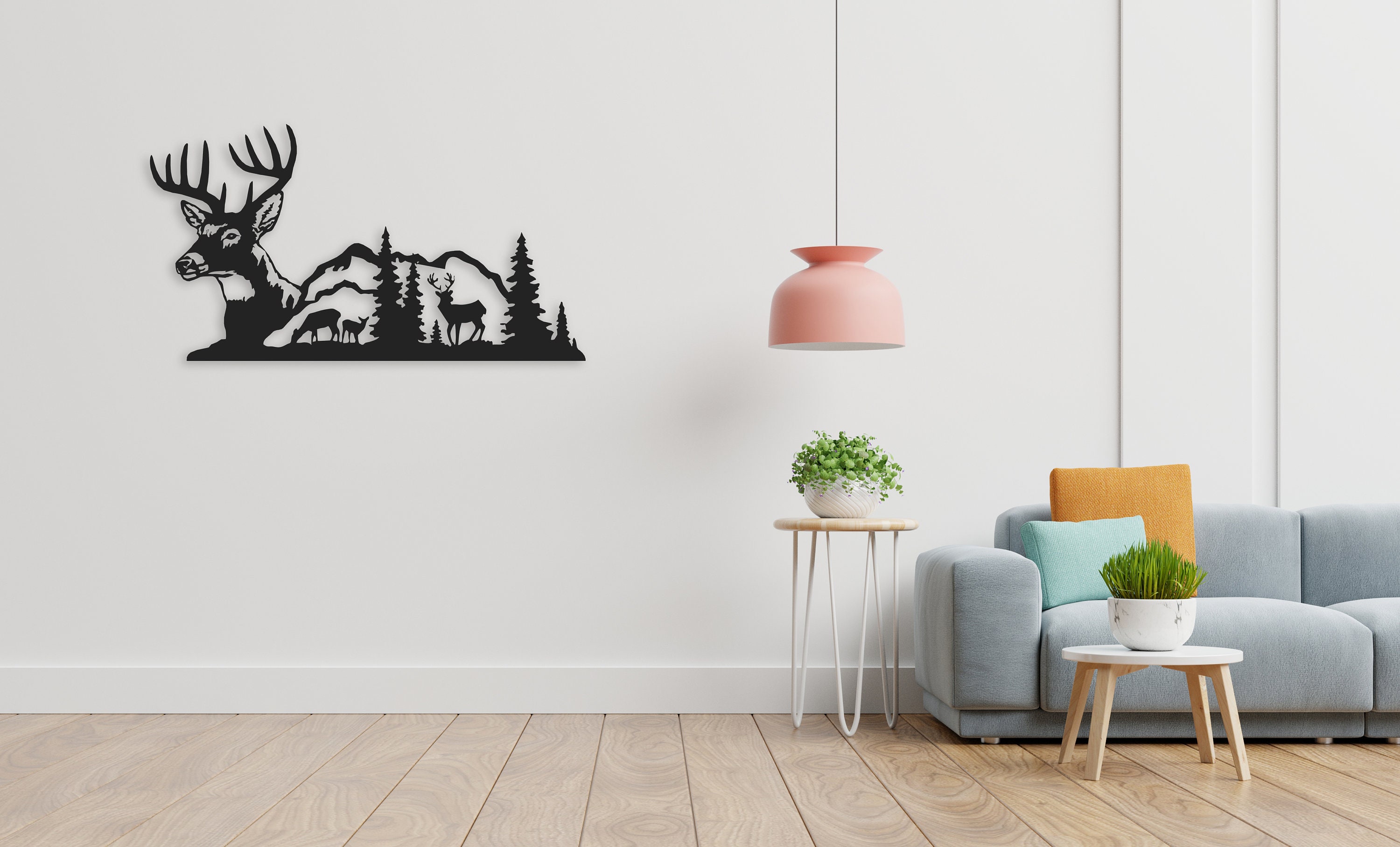 Metal Animal Wall Art Large Deer Metal Wall Decor Wall Art Etsy