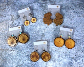 Unique Handmade Wood Jewelry, Wood Earrings, JK217