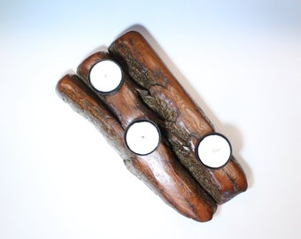 Wood Candle Holder, Tea Light Holder , Driftwood Sculpture : V718