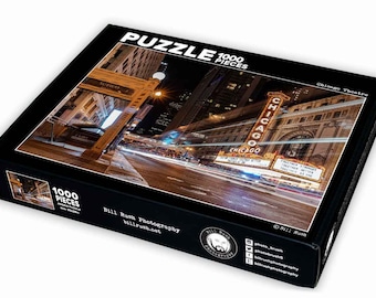 Chicago Theater Jigsaw Puzzle - 1000 piece, 99 piece, original photography, chicago, urban, street photography