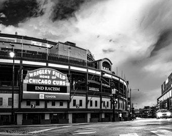 END RACISM Marquee Message at Wrigley Field, Chicago IL 2020 Urban Decor Wall Art