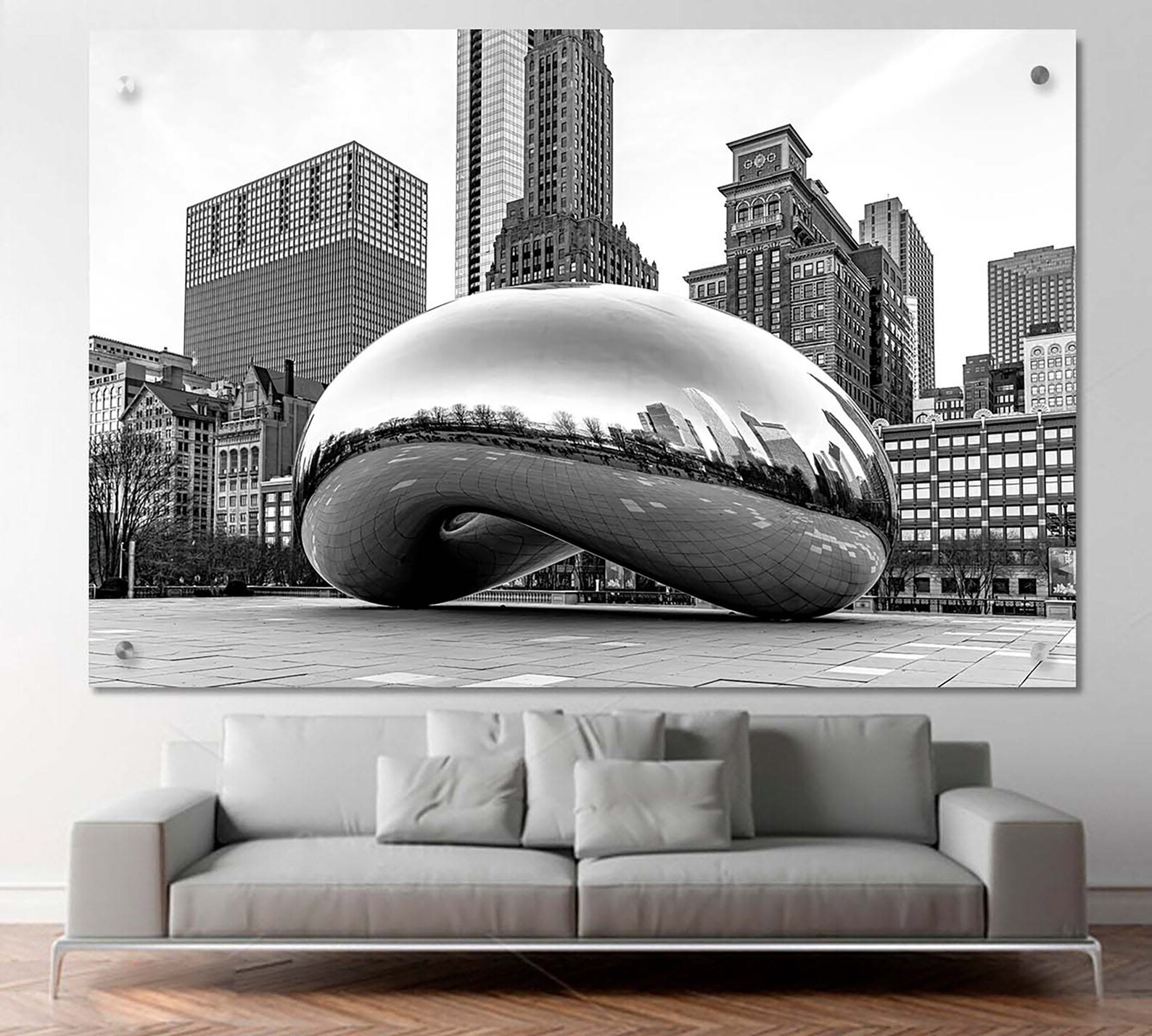 The Bean Millennium Park Chicago Cloud Gate Urban Decor Wall Art Etsy