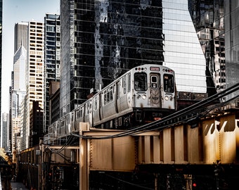 The El in The Loop Chicago Photography Urban Decor Wall Art