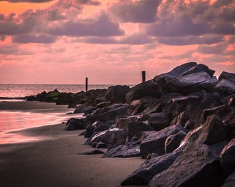 Beach Sunrise Photography, Tybee Island, Georgia, Coast, Landscape Wall Art