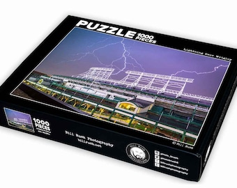 Lightning Over Wrigley Jigsaw Puzzle - 1000 piece, 99 piece, original photography, Chicago, Cubs, Wrigley Field, Wrigleyville