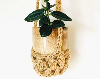 Crochet Plant Hanger Small/Large, Customise option | Boho Decor | Jute Macrame Hangers