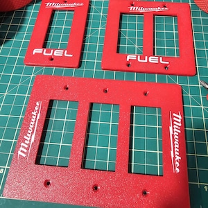 Milwaukee Inspired Light Switch Cover | Red Heavy Duty Single Toggle Garage Wall Plate