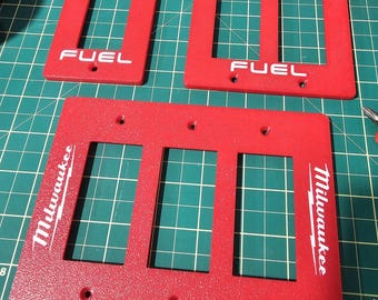 Milwaukee Inspired Light Switch Cover | Red Heavy Duty Single Toggle Garage Wall Plate