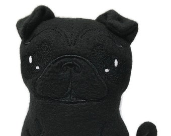 black pug stuffed animal toy