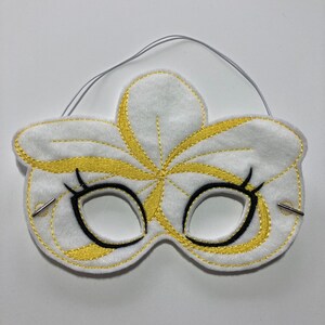 Yellow Plumeria Flower Dress Up/Pretend Play Costume Halloween Birthday Party Favors Mask Felt Mask