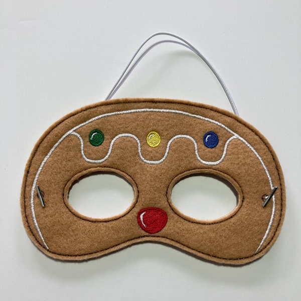 Gingerbread Dress Up/Pretend Play Mask Christmas Halloween Costume Halloween Birthday Party Favors Felt Mask