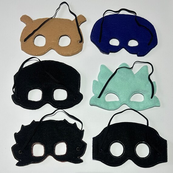 thumbnail image 2 of 3-Pack Superhero Felt Eye Masks - Adjustable Black Costume Masks 2 of 13