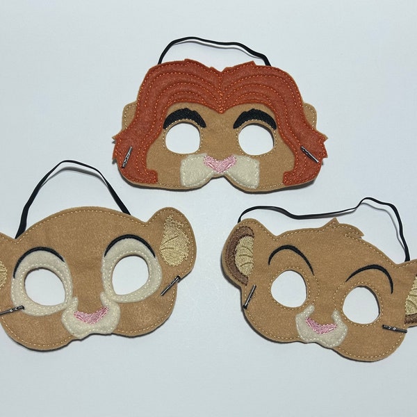 Lion Family Lioness Cub Zoo Animal Dress Up/Pretend Play Mask Halloween Costume Halloween Birthday Party Favors Felt Mask