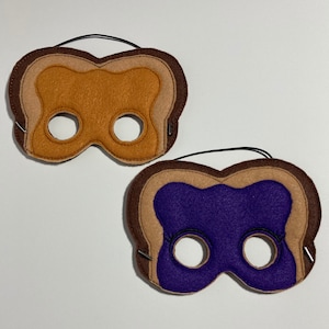 PB&J Peanut Butter And Jelly Bread Toast Dress Up/Pretend Play Mask Costume Halloween Birthday Party Favors Felt Mask