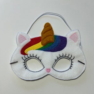 Felt Mask - Unicorn/cat Deluxe Felt Mask -- Kids Mask – Costume ...
