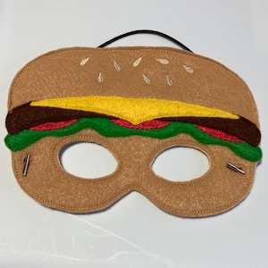 Cheeseburger Fast Food Dress Up/Pretend Play Mask Halloween Birthday Party Favors Costume Felt Mask