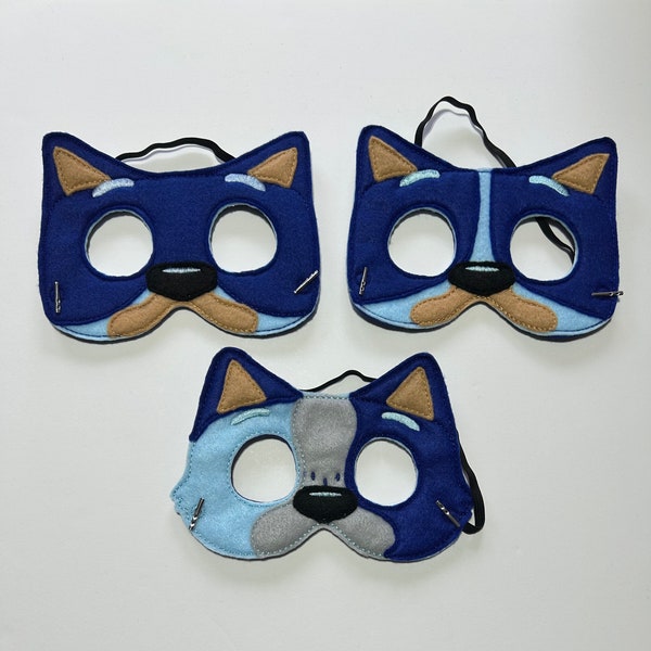 Blue Heeler Dog Dress Up/Pretend Play Mask Costume Halloween Birthday Party Favors Felt Mask