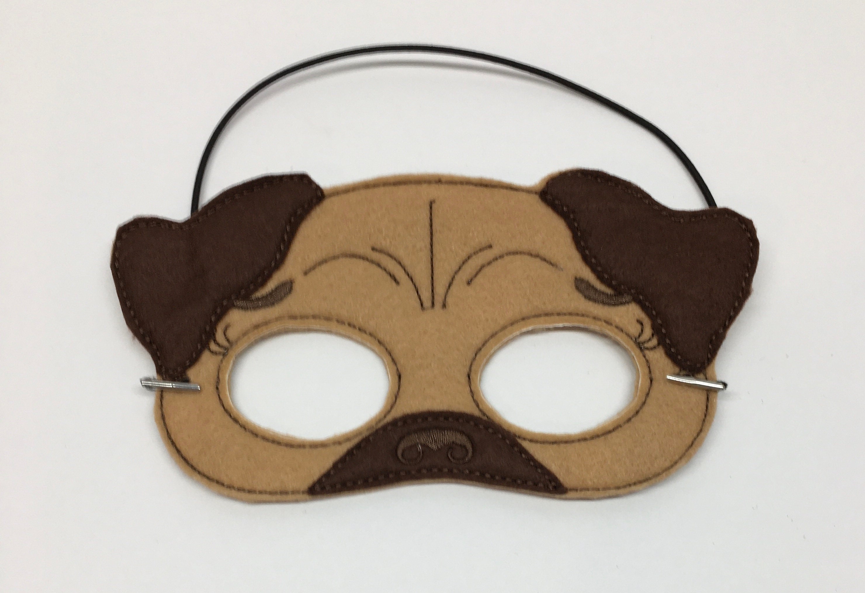 Pug Dog Dress Up/pretend Play Mask Brown or Black Costume Etsy
