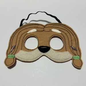 Afghan Hound Dog Dress Up/Pretend Play Mask Costume Halloween Birthday Party Favors Felt Mask