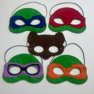 Youth Size Turtle Hero Dress Up/Pretend Play Mask Costume Halloween Birthday Party Favors Felt Mask