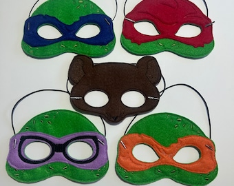 Youth Size Turtle Hero Dress Up/Pretend Play Mask Costume Halloween Birthday Party Favors Felt Mask