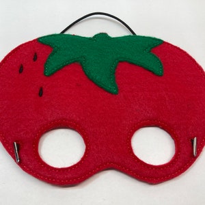 Youth Size Strawberry Dress Up/Pretend Play Mask Fruit Halloween Costume Halloween Birthday Party Favors Felt Mask (only 1 size available)