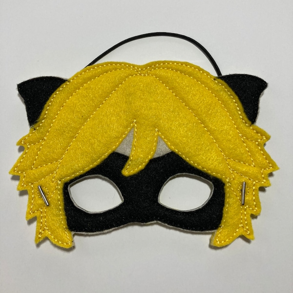 Black Cat Night Hero Dress Up/Pretend Play Mask Costume Halloween Birthday Party Favors Felt Mask