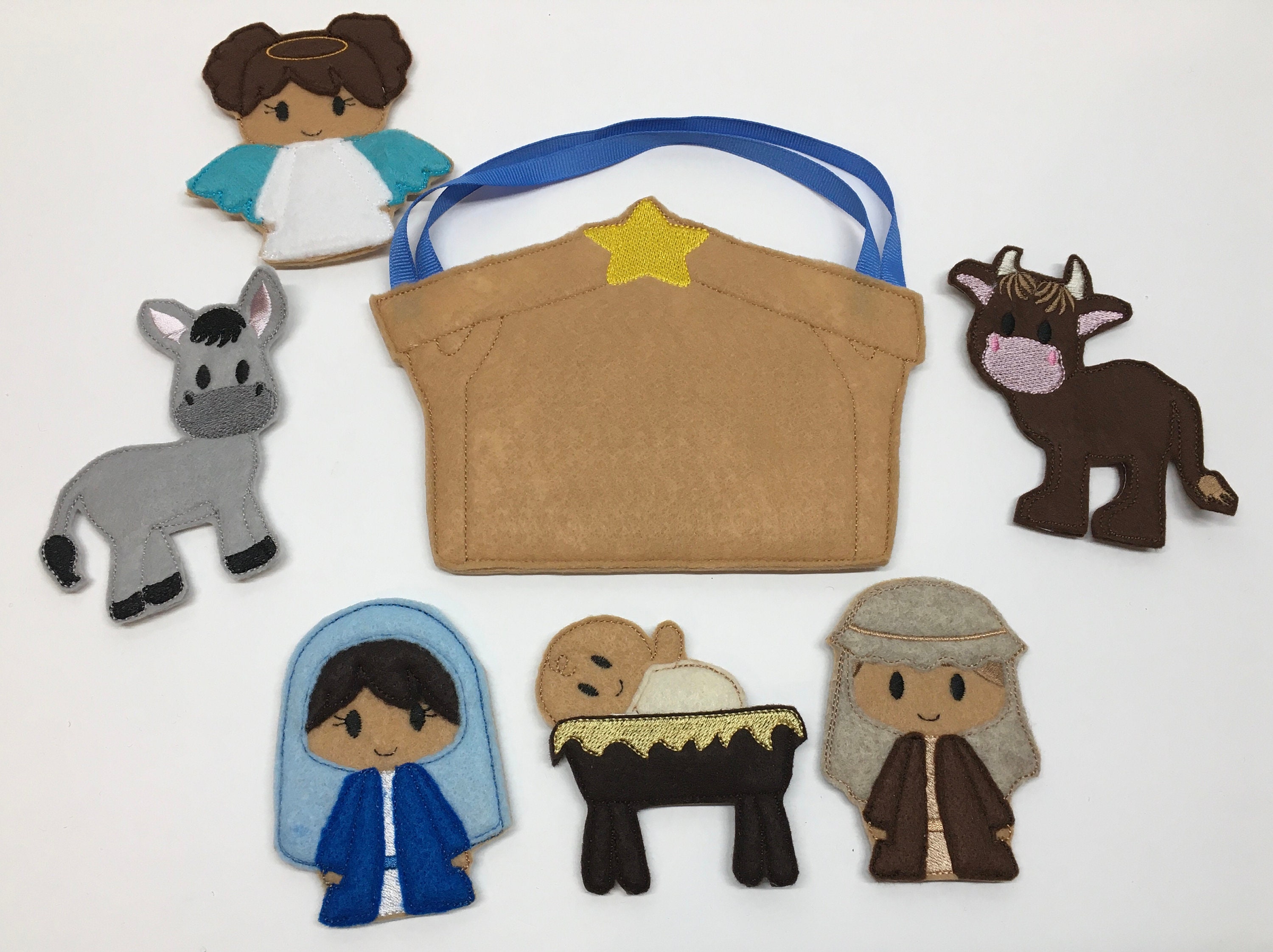 Nativity Finger Puppet Set with Carrying Pouch Quiet Play Busy Etsy