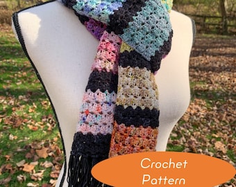CROCHET PATTERN - Bimini - Scarf Easy Rectangle Microskeins Scrappy Advent
