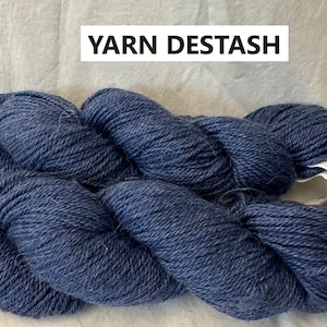 YARN DESTASH Audine Wools Calm by Knitcrate Wool Silk Mohair Blue DK