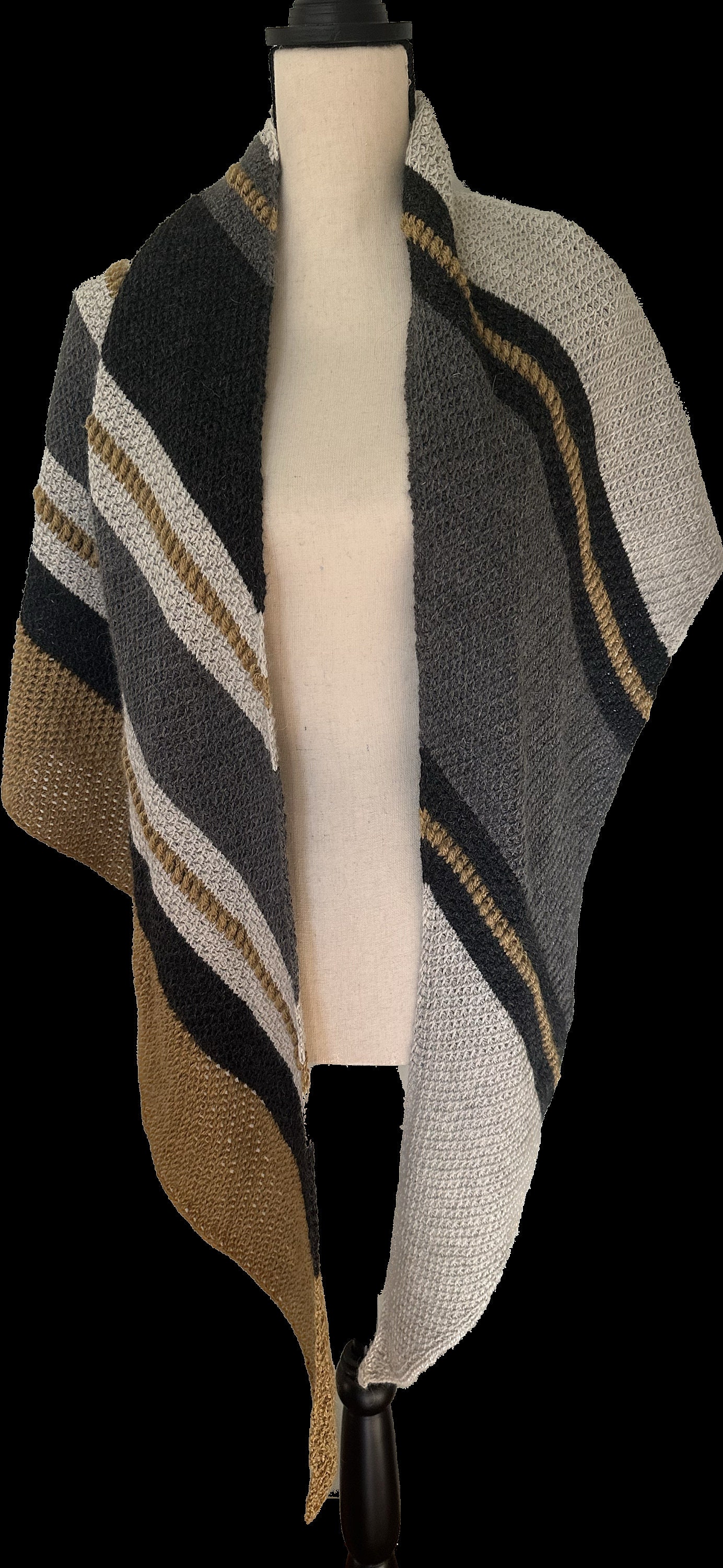 TUNISIAN CROCHET Pattern Aziza Wrap Knit Lace Plush Cushy Triangle ...