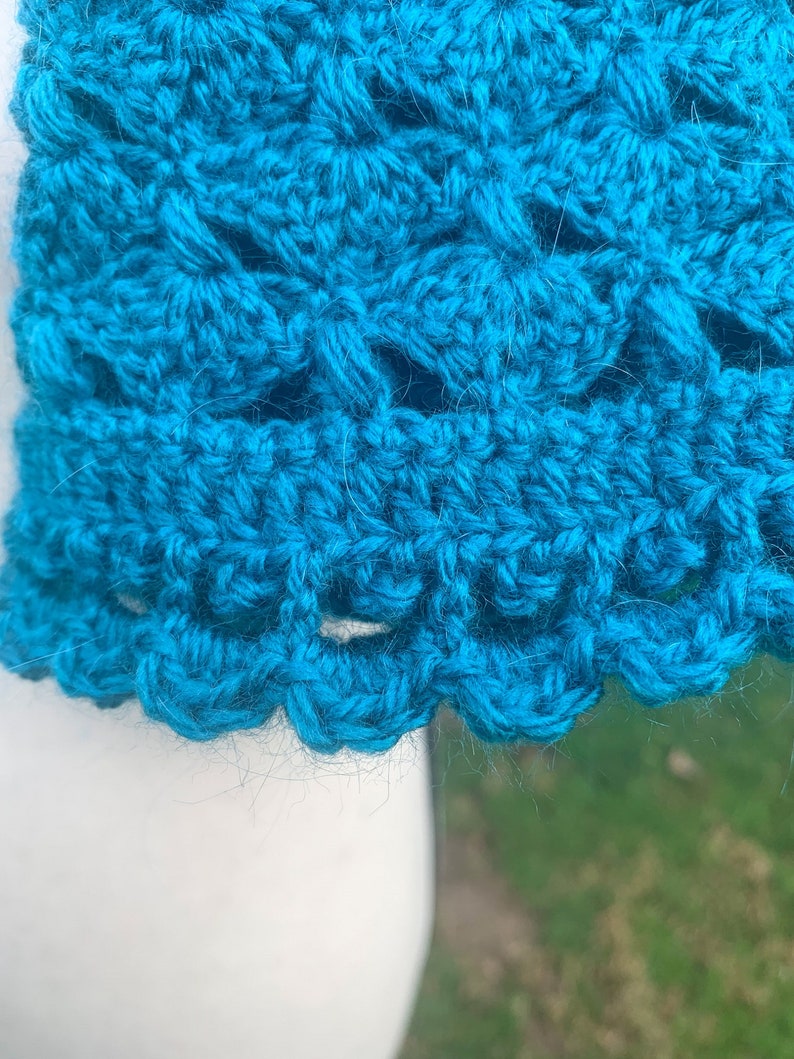 CROCHET pattern Euphorica crochet scarf lace puff picot fan shell meditative easy dressy casual image 5