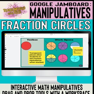 Google Workspace for Education Interactive Math Mat: Fraction Circles, Digital Math Manipulative for Distance Learning, Virtual, Education