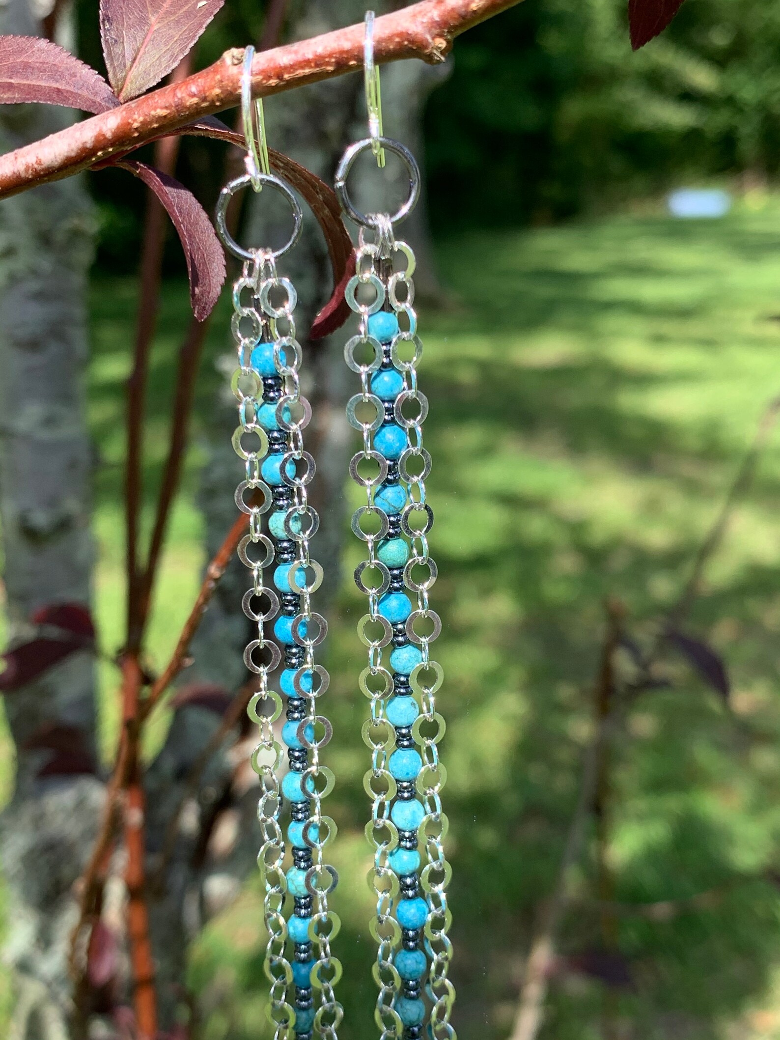 Extra Long Dangle & Drop Earrings Gunmetal Sterling Silver Etsy