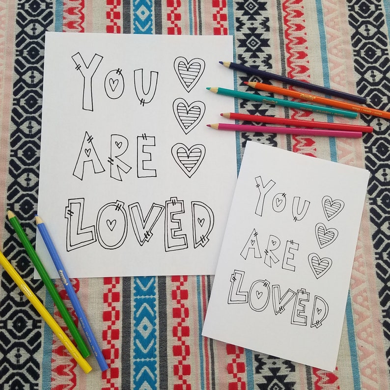 thinking of you coloring pages and cards printable adult and etsy