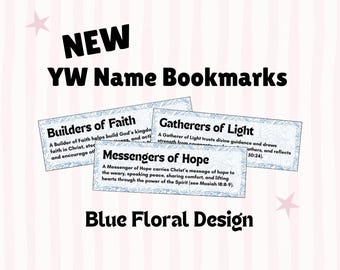 Nuevos marcapáginas para mujeres jóvenes, SUD, imprimibles, Constructoras de la fe, Mensajeras de la esperanza, Recolectoras de luz, Diseño floral azul