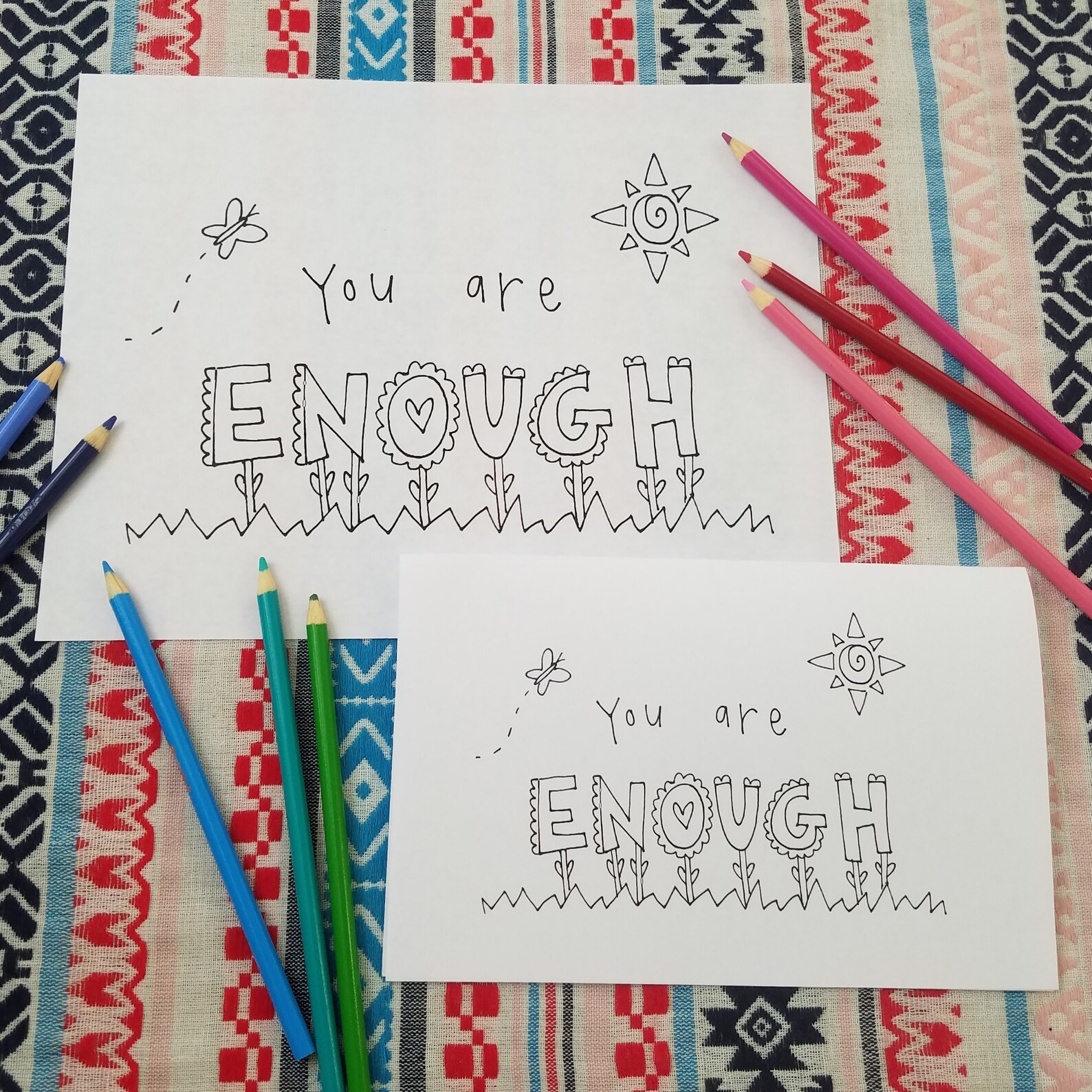 Printable Thinking of You Coloring Pages and Cards part 1 - Etsy