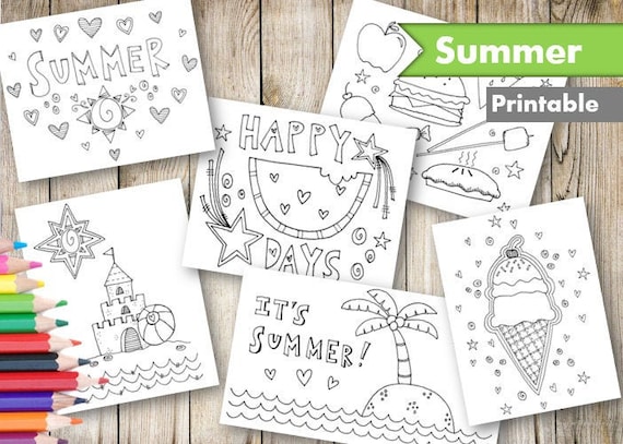 Summer Coloring Pages Printable Adult and Kid Coloring