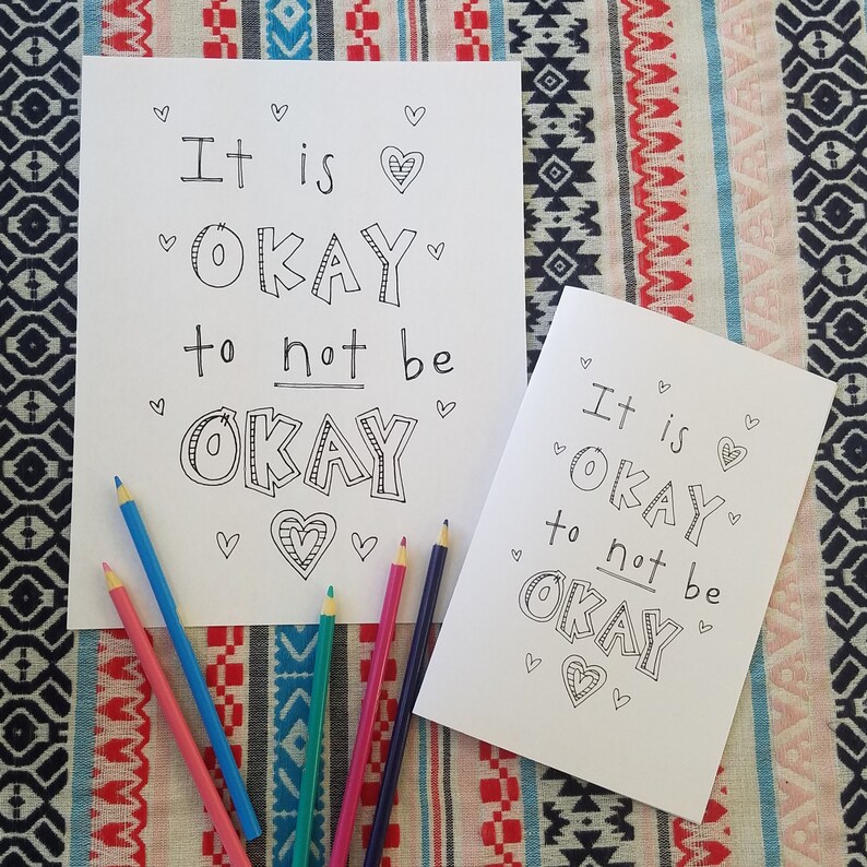 thinking of you coloring pages and cards printable adult and etsy