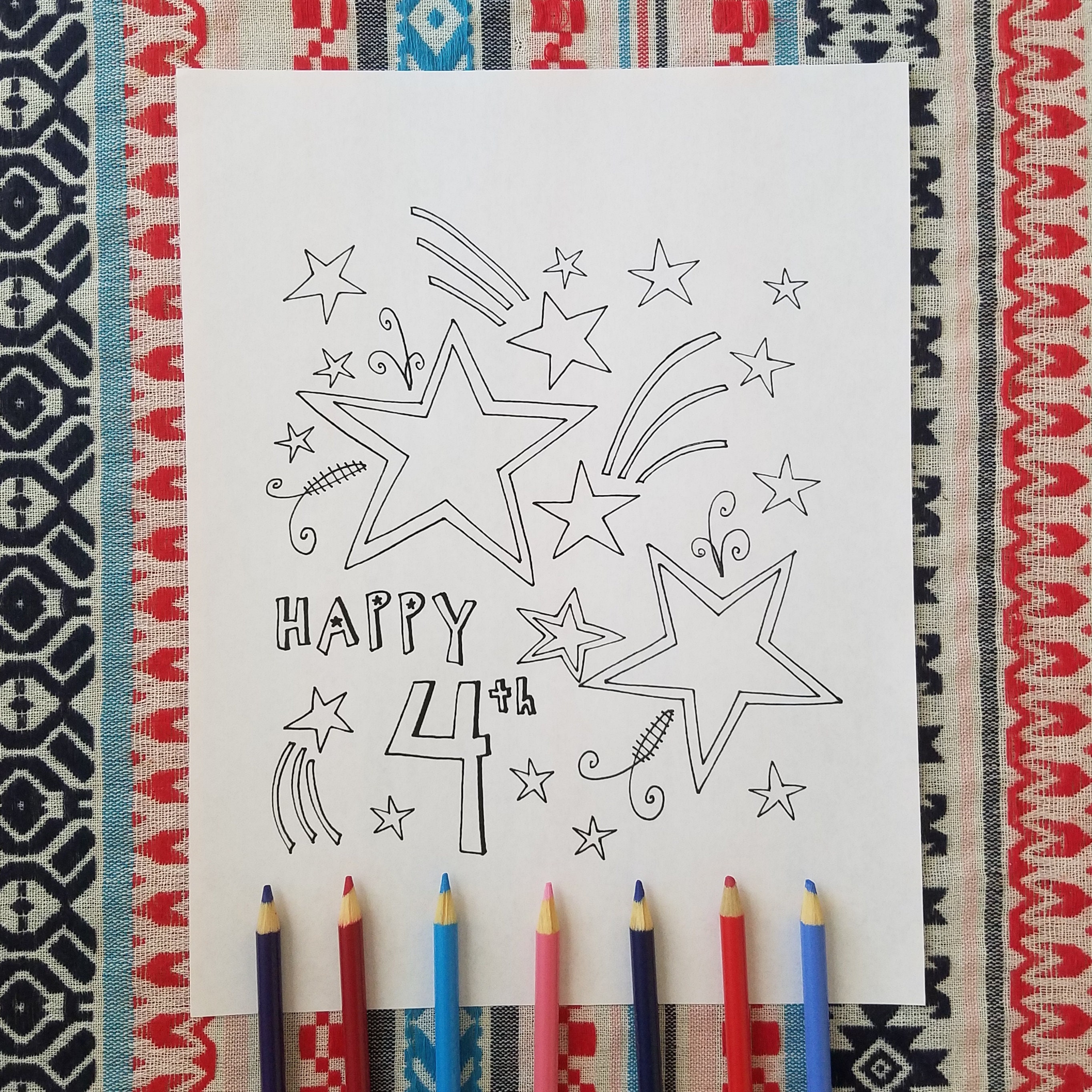 Printable 4th of July Coloring Pages Adult and Kid Coloring - Etsy