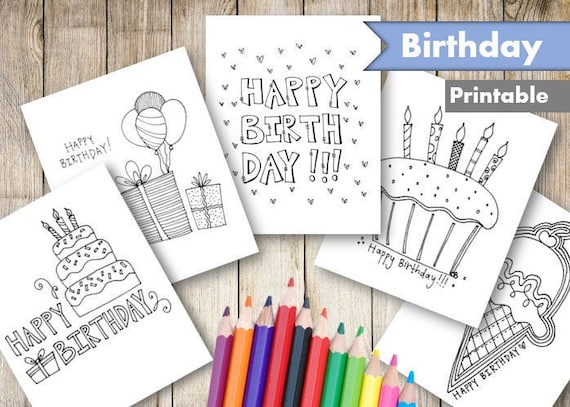 Happy Birthday Coloring Pages Printable Adult and Kid