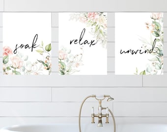 Bathroom Prints | Set Of 3 | Wall Art | Home Decor | Bathroom Decor | Relax  | Bathroom Art | Bathroom Prints | Home Prints | Wall Prints