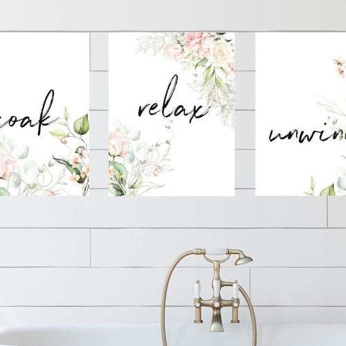 Bathroom Wall Decor Set of 3 Wall Art Farmhouse Wall Art Etsy